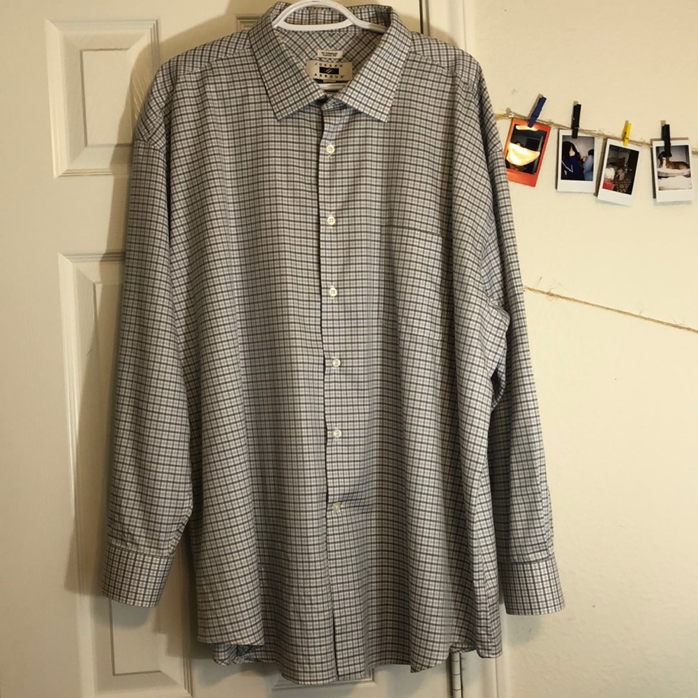 Blue and Grey Check Dress Shirt